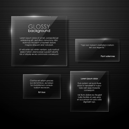 Glass web Interface design material vector 02  