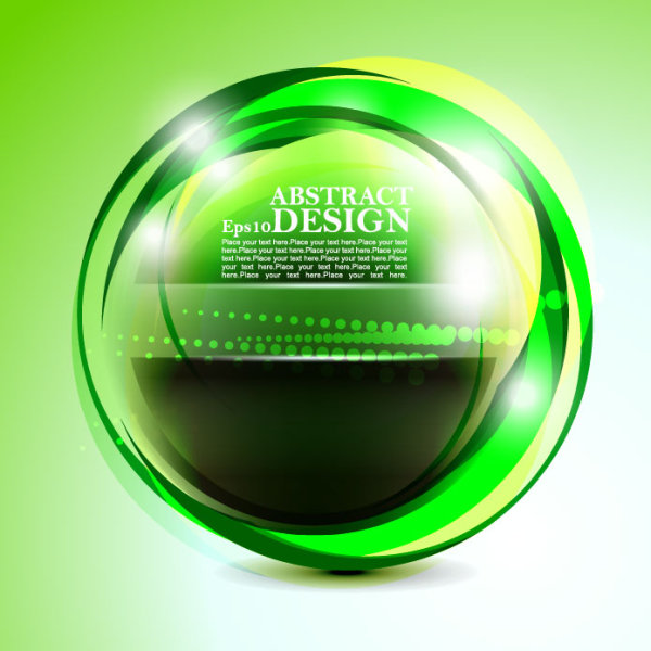 Green cricles with abstract vector background  
