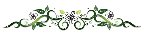 Green ornaments floral design 02  