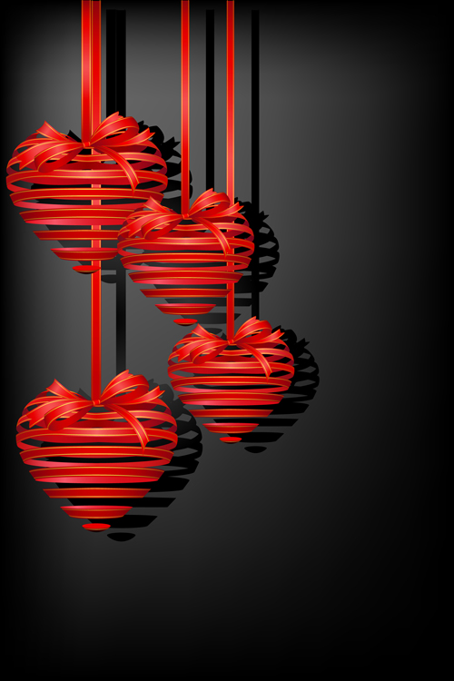 Different heart background art vector 02  