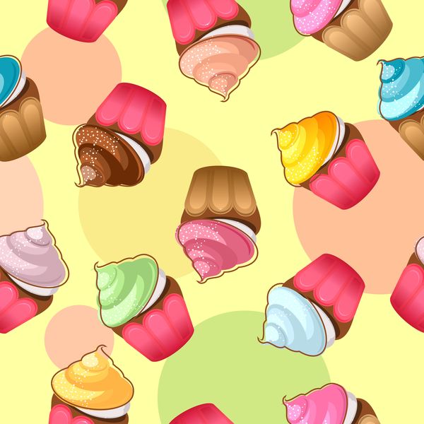 Ice cream seamless pattern vector material 02  