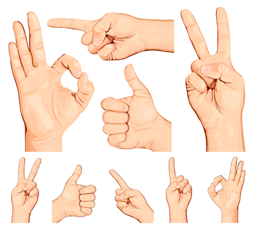 Man hand gestures vector design 04  