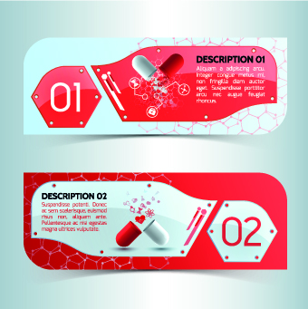 Creative medical banner with number vector 03  