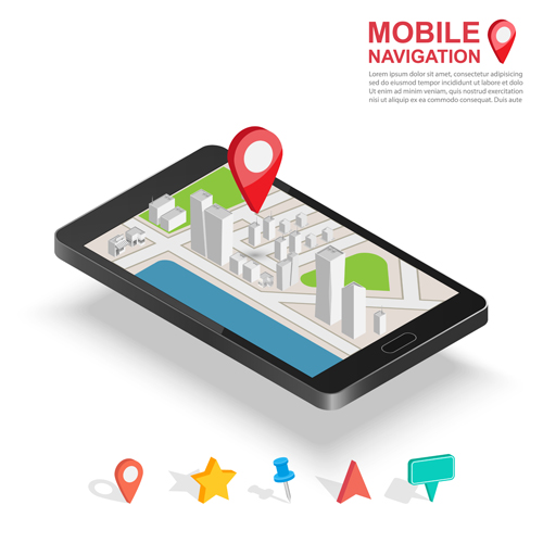 Mobile with navigation vector template 01  