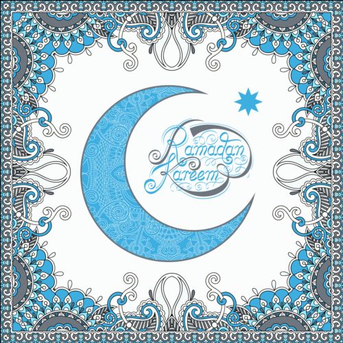 Muslim styles ramadan kareem background vector 08  