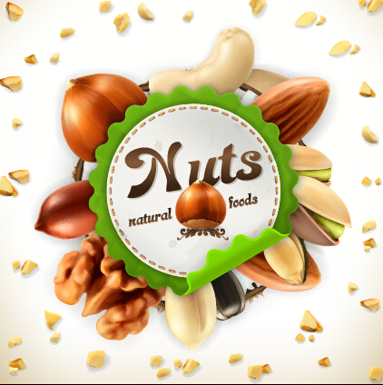 Nuts vector label 01  