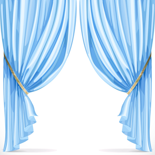 Ornate curtains design vector set 05  