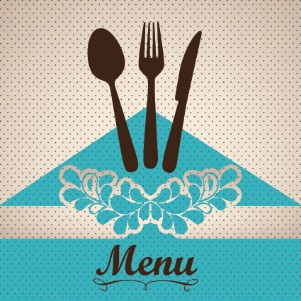 Restaurant menu cover with tableware vector 04  