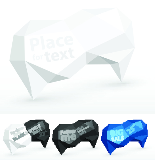 Crumpled paper for speech Bubbles vector 02  