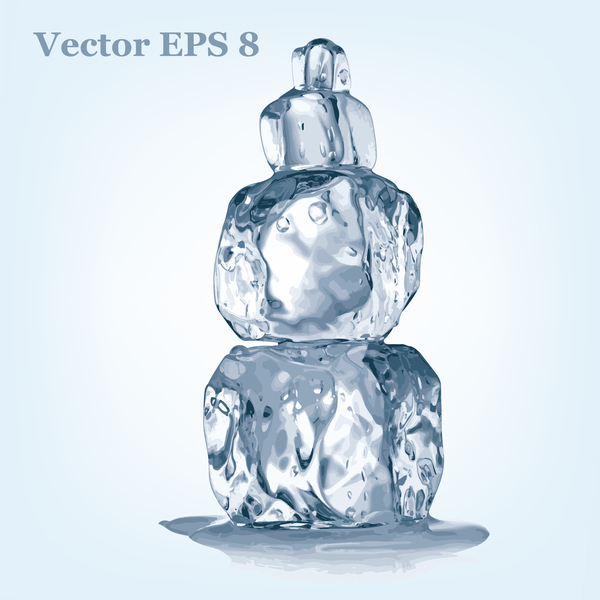 Glänzende transparente Eiswürfel Vektor Material 03  