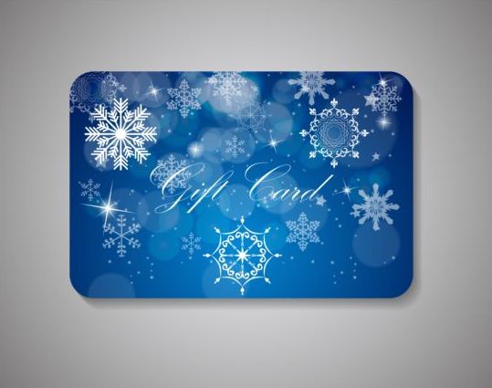 Snowflake blå presentkort vektor  