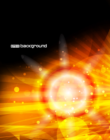 Vector set of Orange sunlight background art 04  