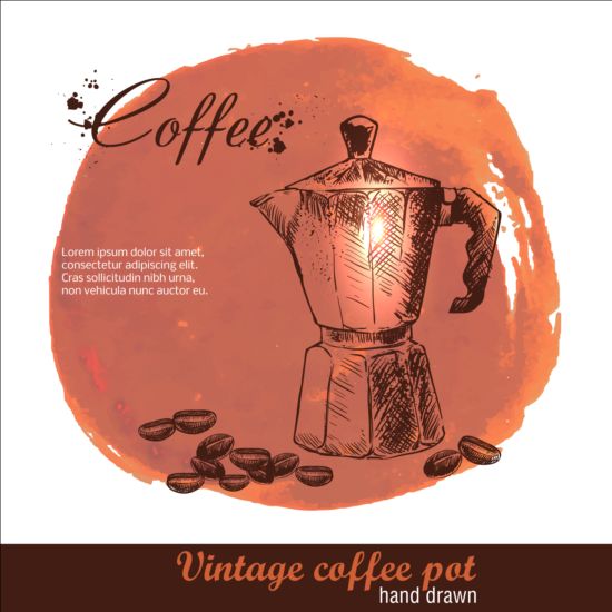 Vintage coffee poster heand drawn vector 06  