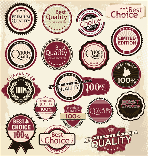 Vintage colored labels design 01  