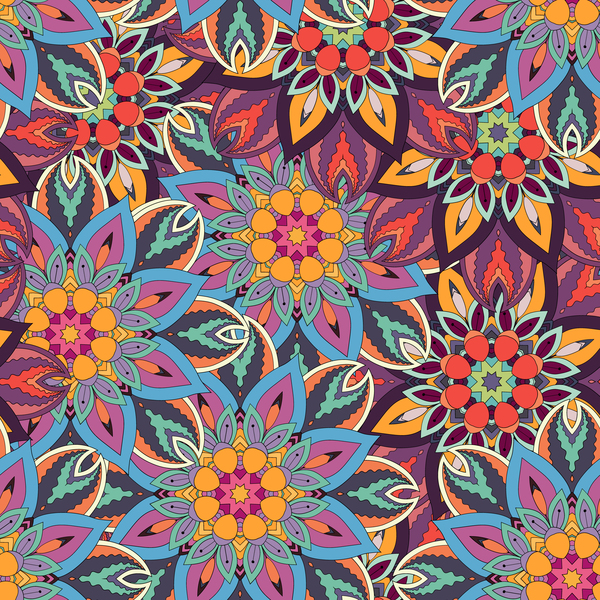 Vintage floral texture pattern vectors 06  