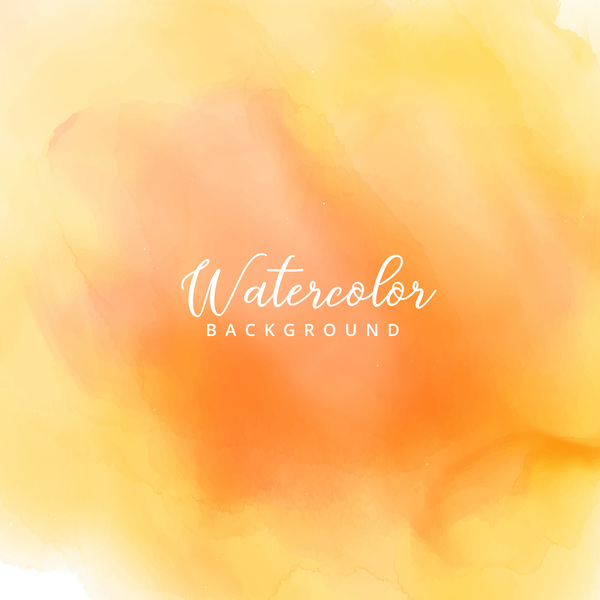 Yellow watercolor stains background vector  