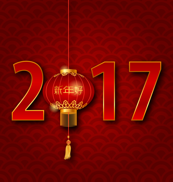 Laterne mit chinesischem Neujahr rotem Hintergrundvektor 05  