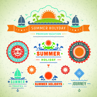 Logo and label for Summer holidays vector 04  