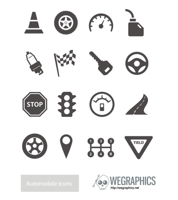 Traffic elements vector icons  