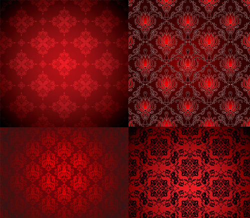 red decorative pattern background vector  