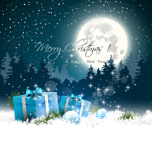 2015 christmas and new year night background vector 02  