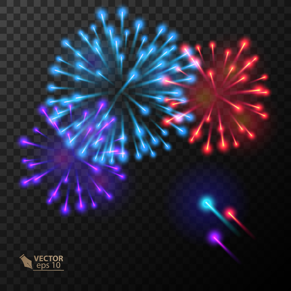 Beautiful festival fireworks effect vectors material 18  