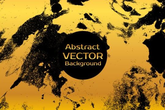 Svart med guld grunge vektor backcground 01  