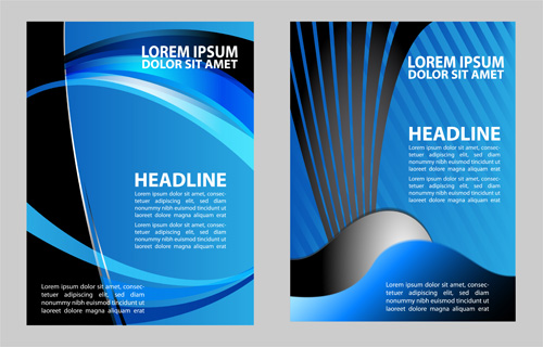 Blue flyer cover design graphics vector 04  