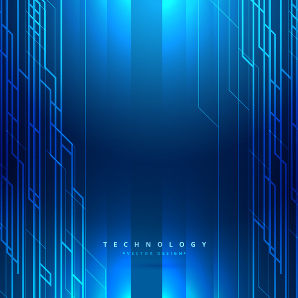 Blue tech background template vector 02  