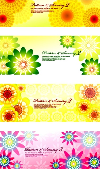 Bright floral banner art vector  