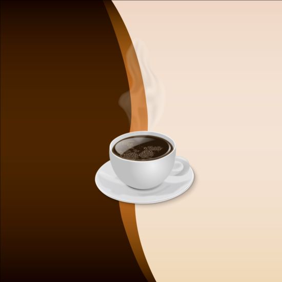Tazza di caffè con sfondo vettoriale 01  