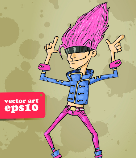 Funny Cartoon characters vector 04  