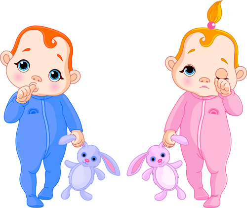 Cartoon cute baby vector illustration 08  