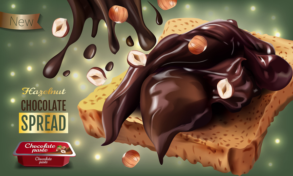 Anzeigen-Plakatschablonenvektor 10 der Schokolade süßes Lebensmittel  