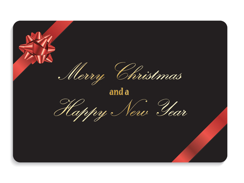Christmas gift cards with ribbon vector set 07  
