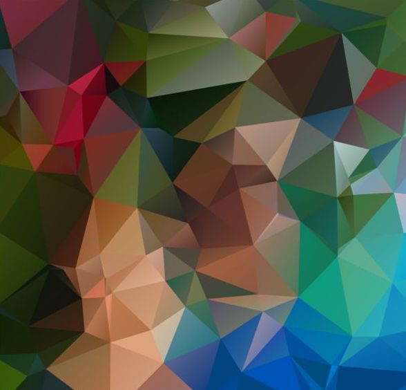 Colored polygon geometric background vector 04  