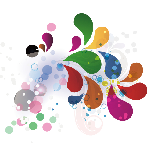 Colored water drop shapes background vector  