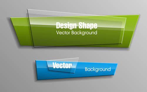 Colorful shape with glass banners vector set 08  