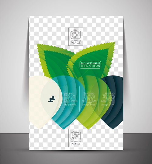 Corporate flyer cover set vector illustration 10  