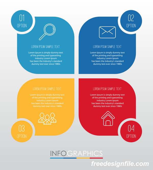 Kreative Infografik Etiketten Vektor Material 02  