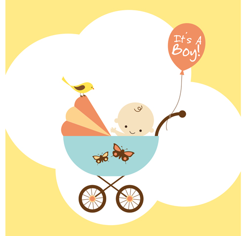 Cute baby theme background design vector set 01  