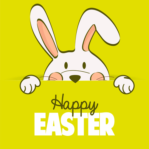 Cute rabbit with easter cards vectors graphics 03  