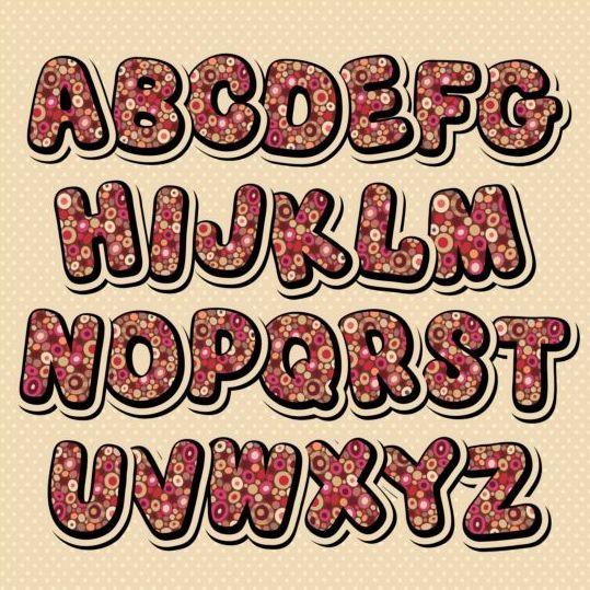 Motif de décor avec alphabet vecteur 02  