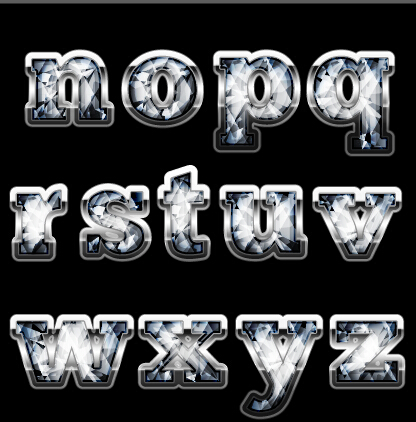 Diamond styles alphabet design material 05  