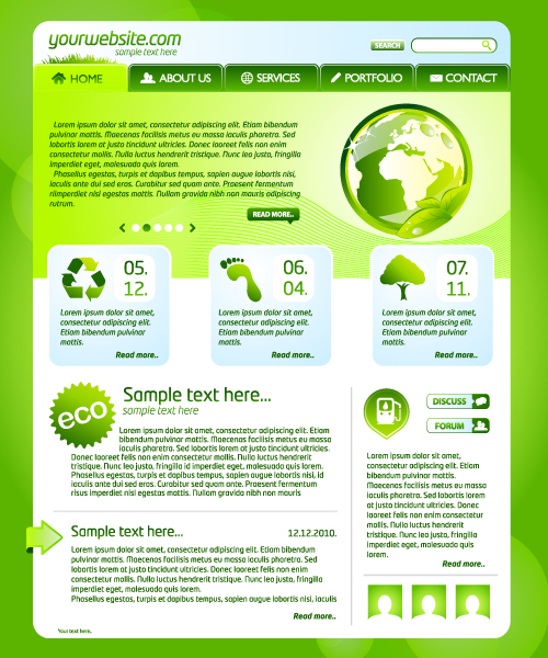 Green ECO Website Template design vector 01  