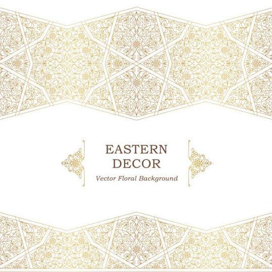 Eastern decor vector floral background vector 01  