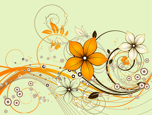 Elegant abstract flower vectors graphics 02  