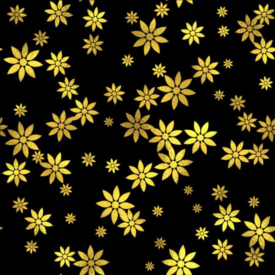 황금 꽃 완벽 한 패턴 벡터  