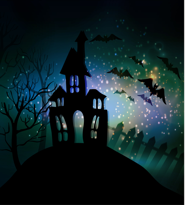 Halloween horror night background vectors 09  