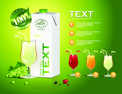 Juice advertisement publicize poster creative vector 05  